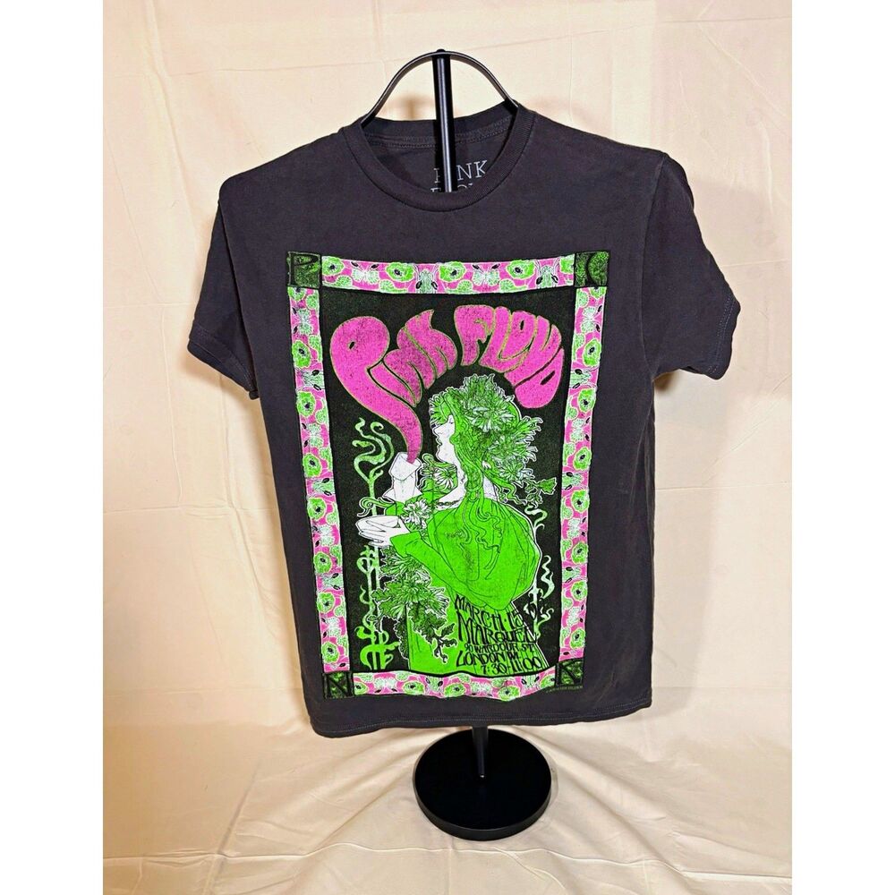Pink Floyd Graphic Marquee 1966 T-Shirt, Gray, X-Small, Rock & Pop Music Tee